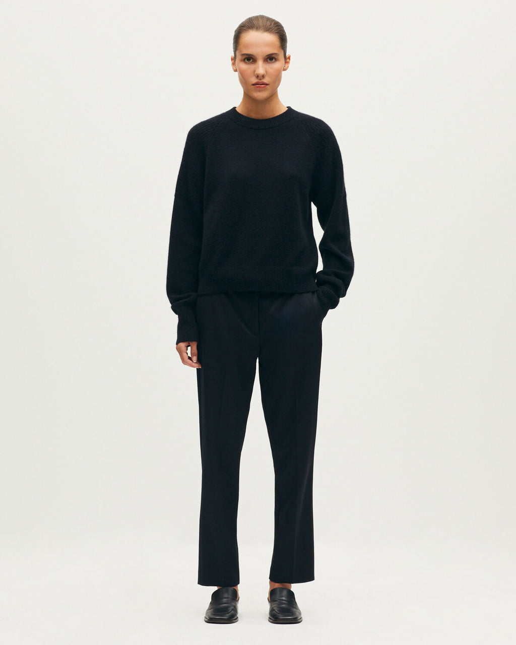 Pantalon cigarette en laine MARGUERITE - H091 BLACK BEAUTY - 1