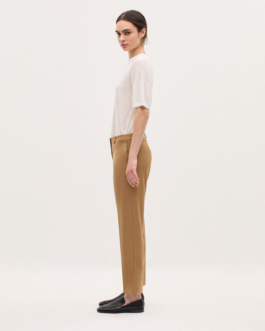 Pantalon cigarette en laine MARGUERITE - K341 OAK BROWN - 2