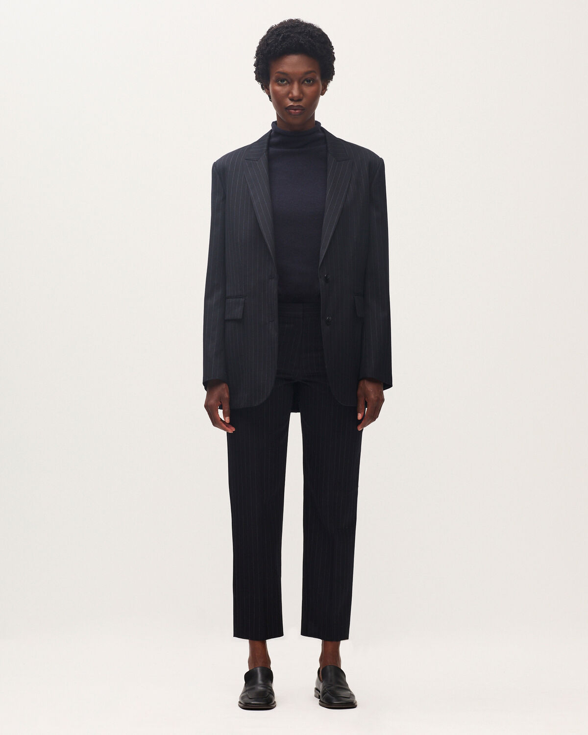 Pantalon cigarette en laine MARGUERITE - K690 ST NAVY - 1