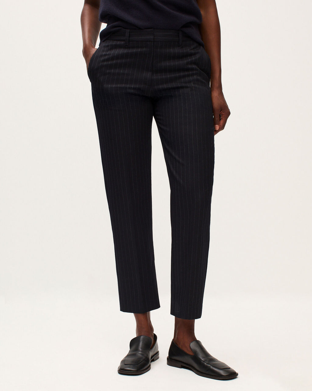 Pantalon cigarette en laine MARGUERITE - K690 ST NAVY - 2