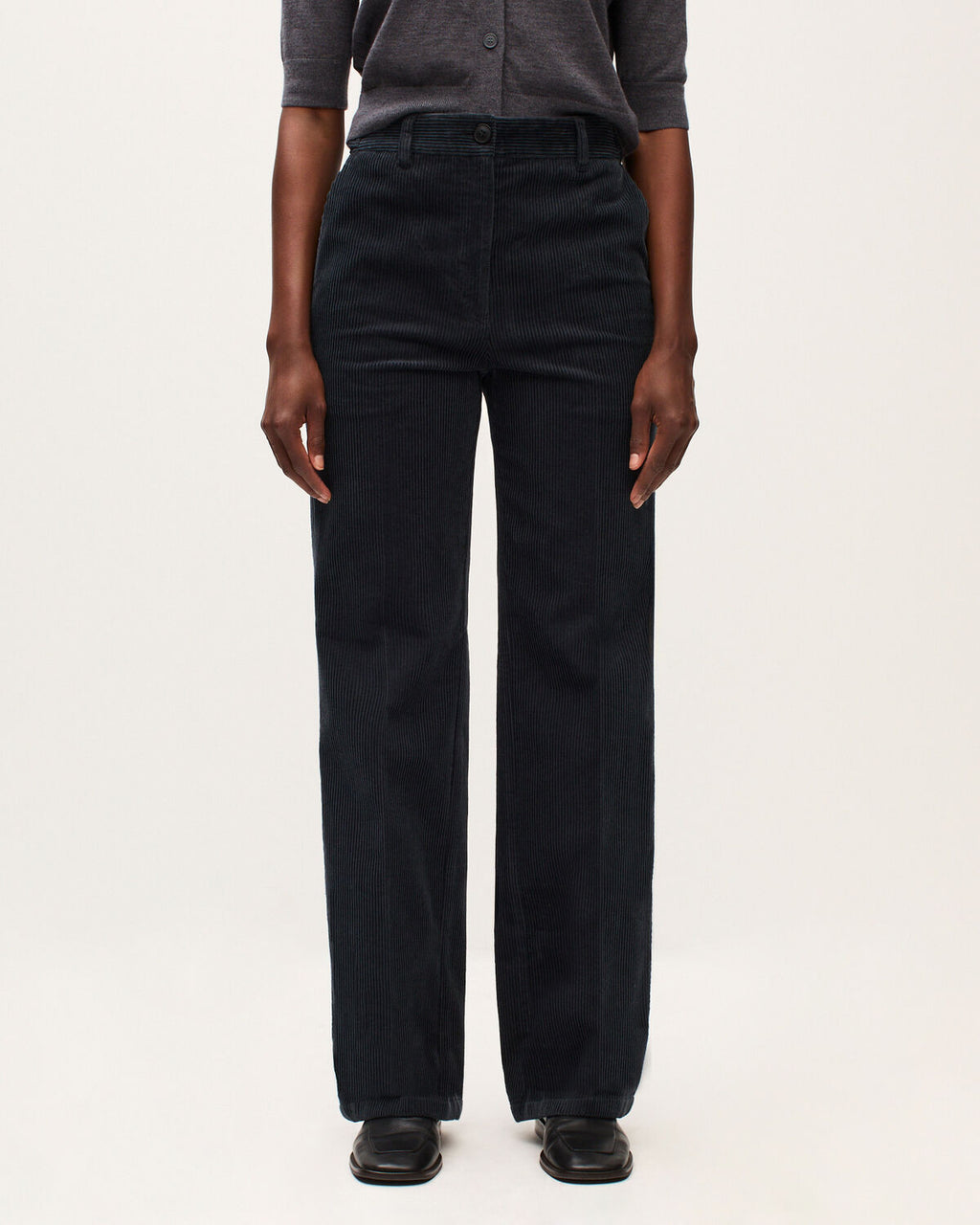 Pantalon droit en velours - K080 VULCAN GRAY - 2