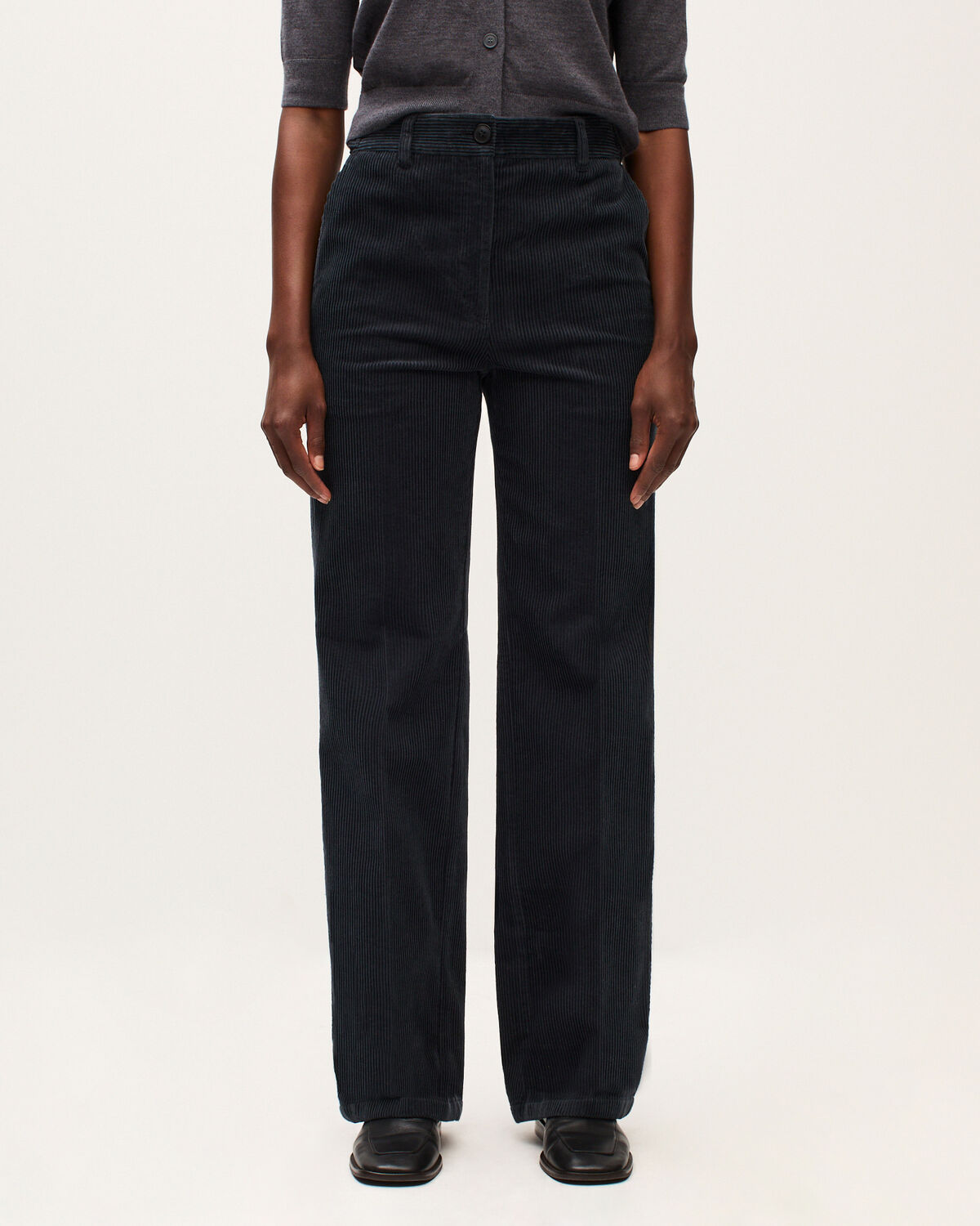 Pantalon droit en velours - K080 VULCAN GRAY - 2