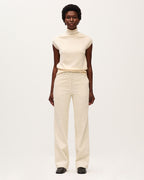 Pantalon droit en velours - K300 ECRU BEIGE - 1