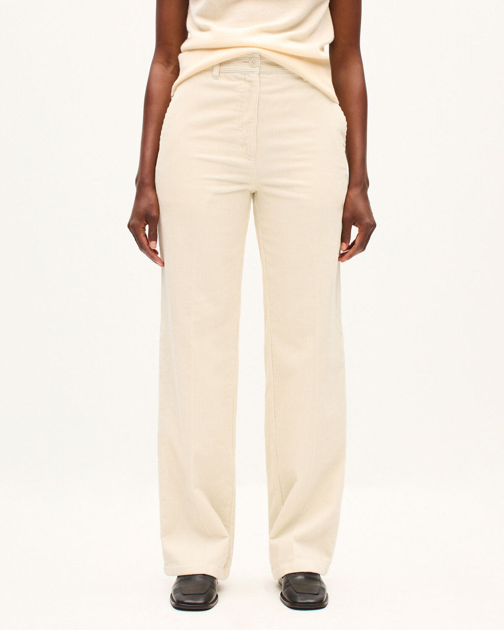 Pantalon droit en velours - K300 ECRU BEIGE - 2