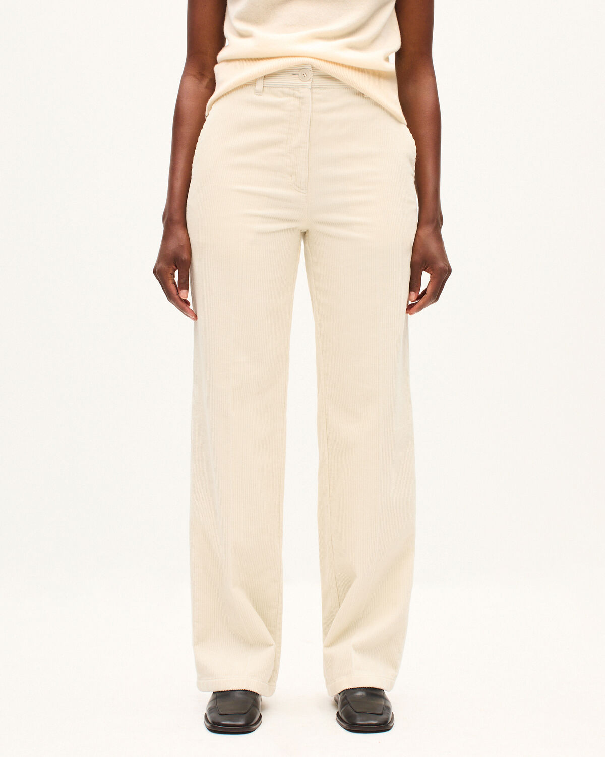 Pantalon droit en velours - K300 ECRU BEIGE - 2