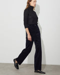 Pantalon droit en velours côtelé - U690 NAVY - 1