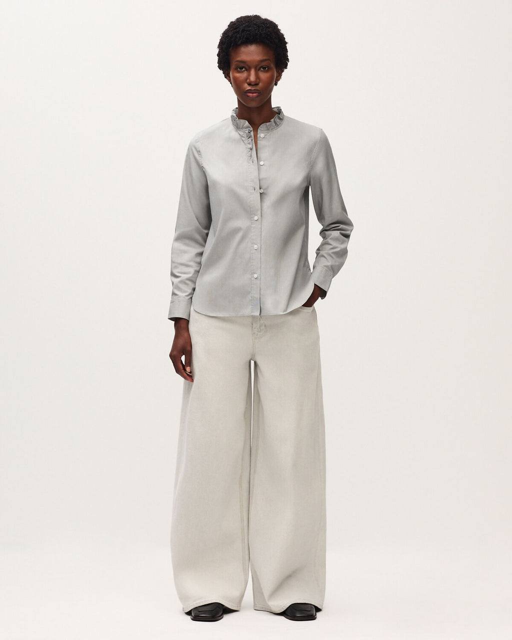 Chemise à col volanté - K092 MINI ST BLACK - 2