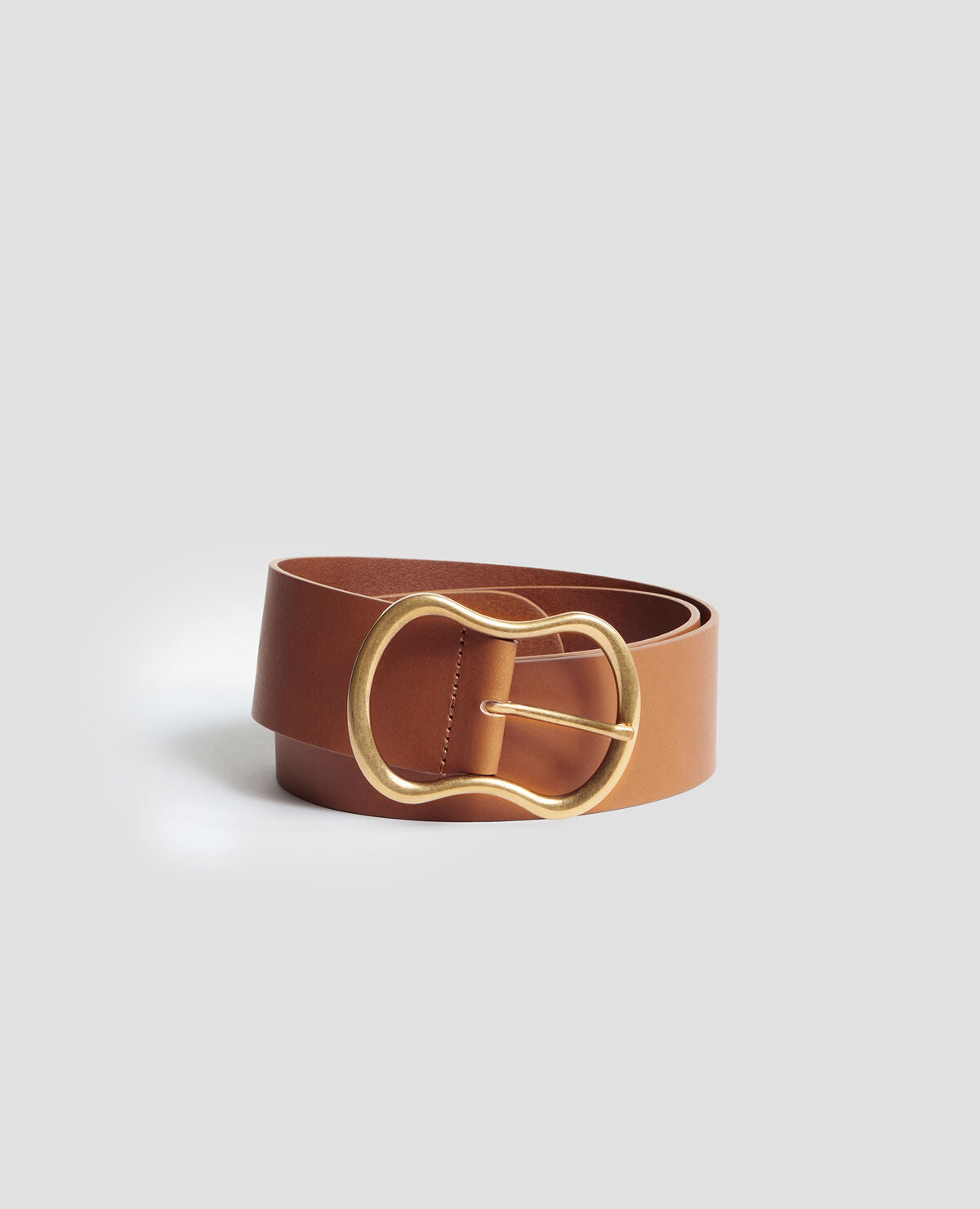 Ceinture large en cuir - H323 CAMEL - 1