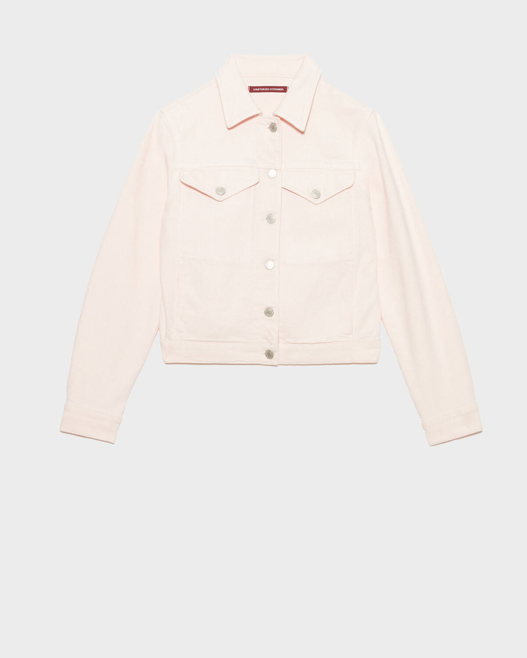 Veste courte en jean - 0100 PINK MARSHMALLOW - 1