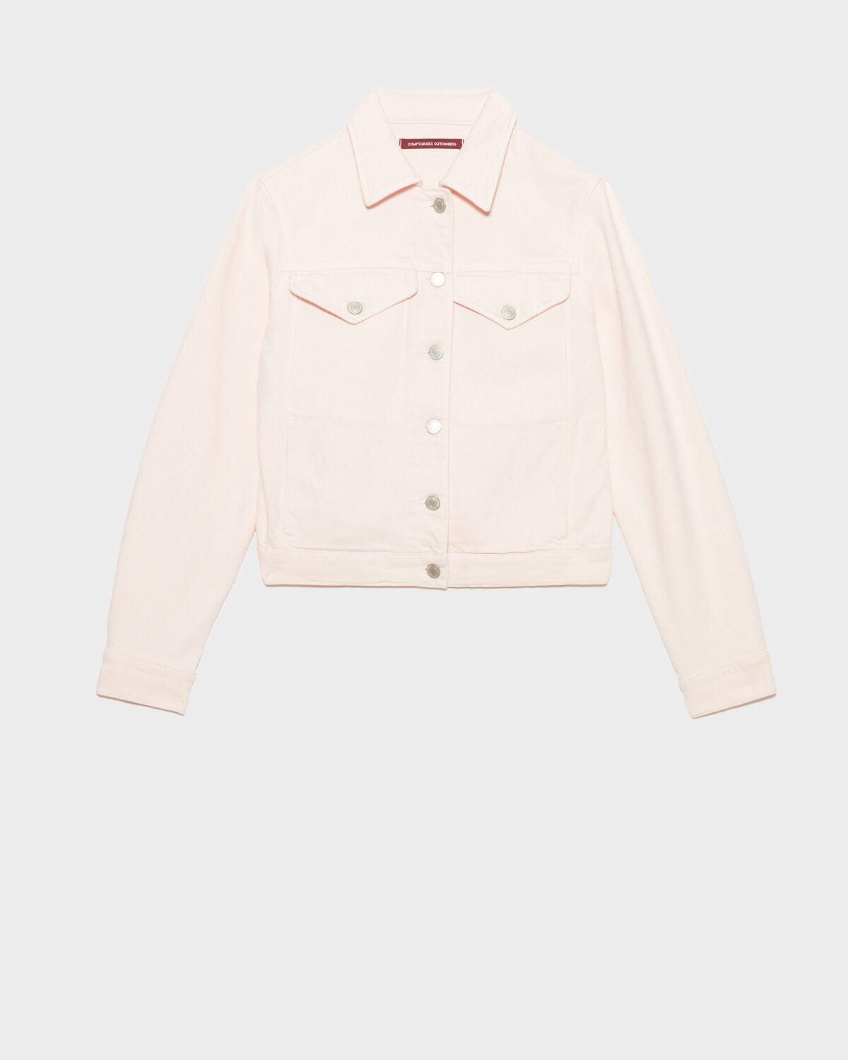 Veste courte en jean - 0100 PINK MARSHMALLOW - 1