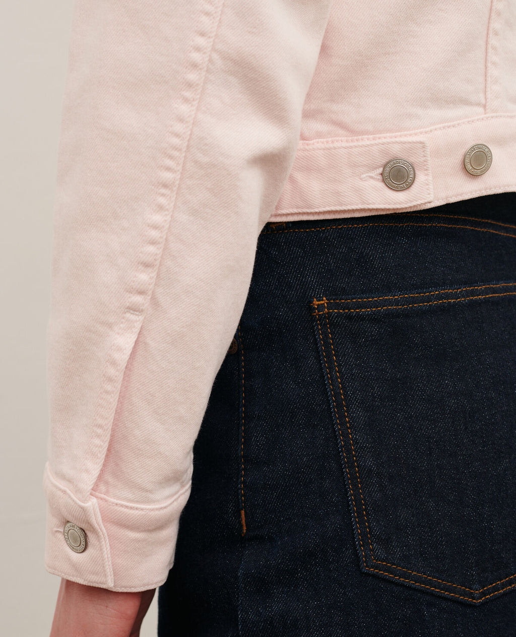 Veste courte en jean - 0100 PINK MARSHMALLOW - 2