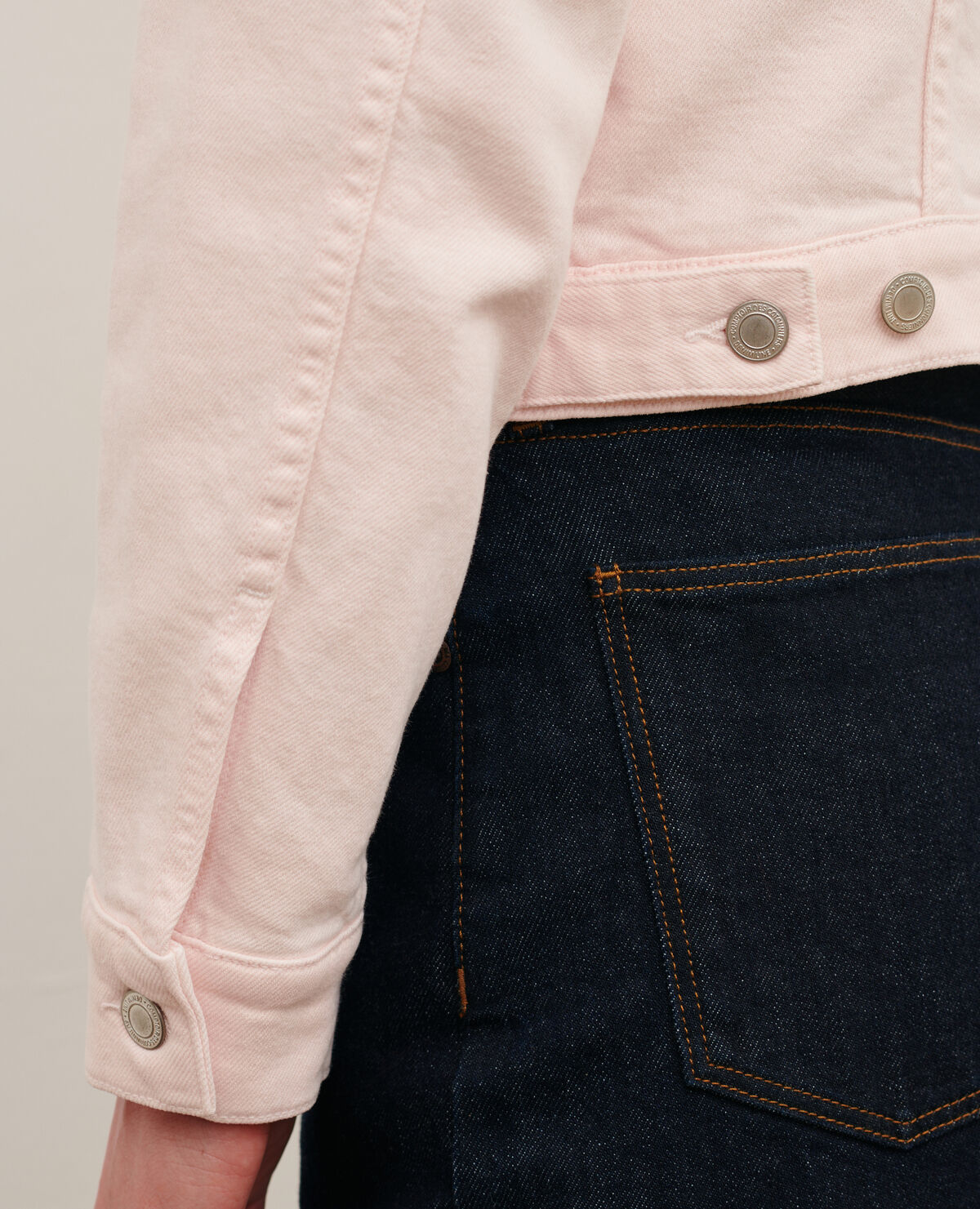 Veste courte en jean - 0100 PINK MARSHMALLOW - 2