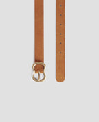 Ceinture fine en cuir suédé - H323 CAMEL - 2