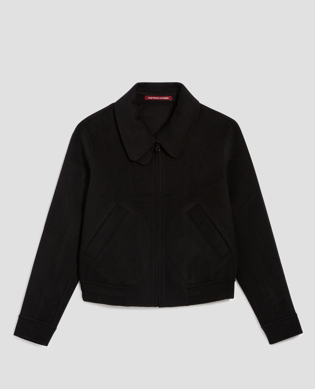Blouson court double face en laine mélangée - A091 BLACK - 1