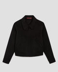 Blouson court double face en laine mélangée - A091 BLACK - 1