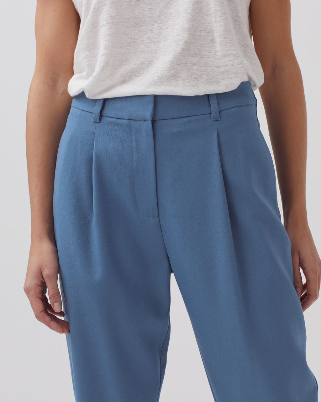 Pantalon carrot laine PEGGY - A622 BLUE HORIZON - 2
