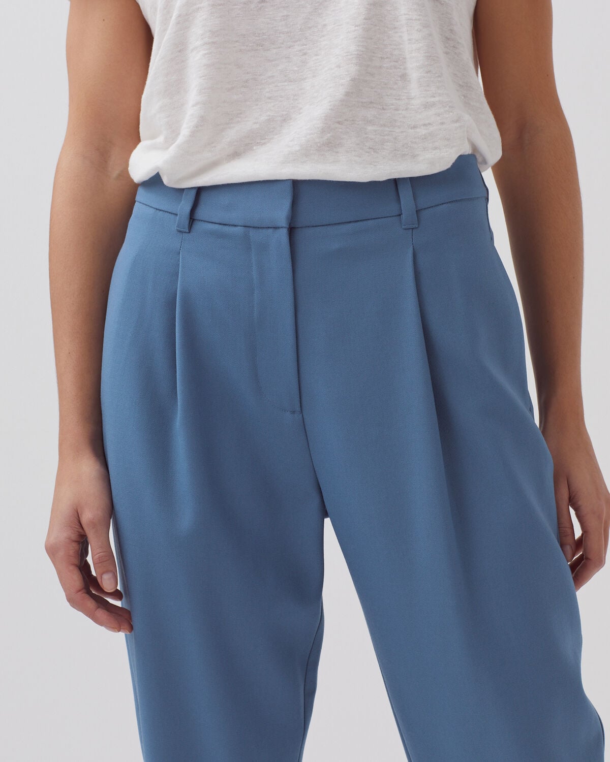 Pantalon carrot laine PEGGY - A622 BLUE HORIZON - 2