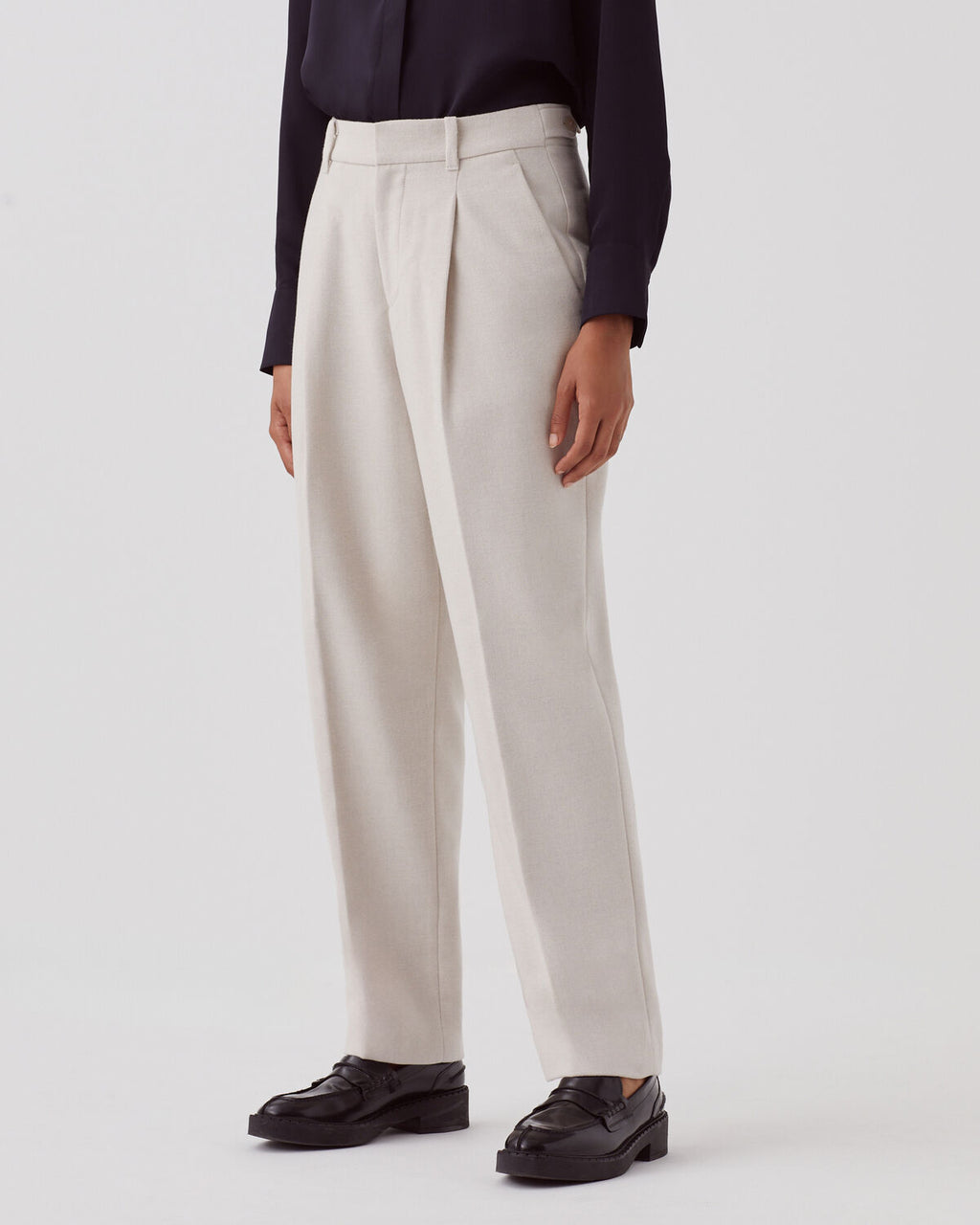 Pantalon droit en laine - U300 NATURAL - 1