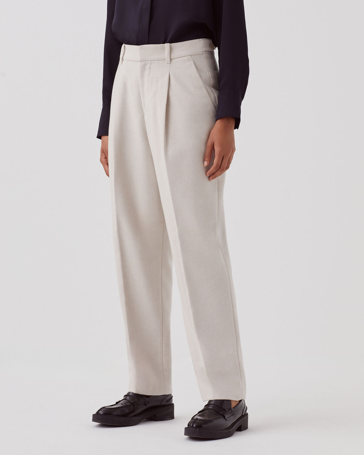 Pantalon droit en laine - U300 NATURAL - 1