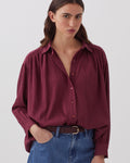 Chemise en coton froissé - J750 BURGUNDY - 1