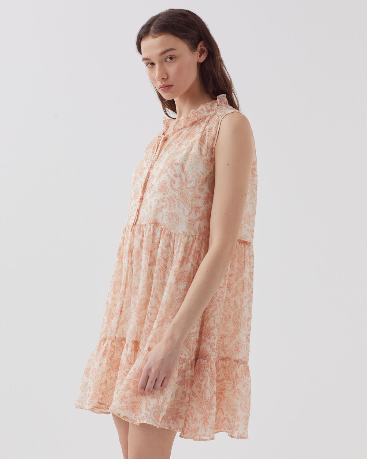 Robe fluide sans manches - H300 CASHMIRE BEIGE - 2