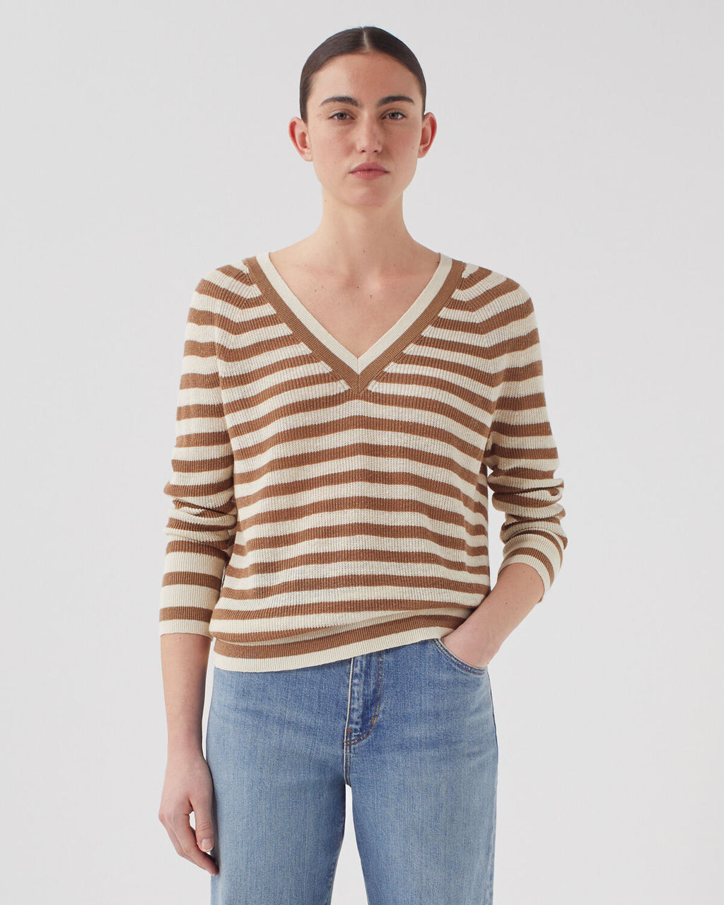 Pull col V en lin - H321 THIN GRATINATO - 1