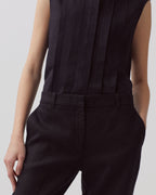 Pantalon cigarette en lin MARGUERITE - H091 BLACK BEAUTY - 2
