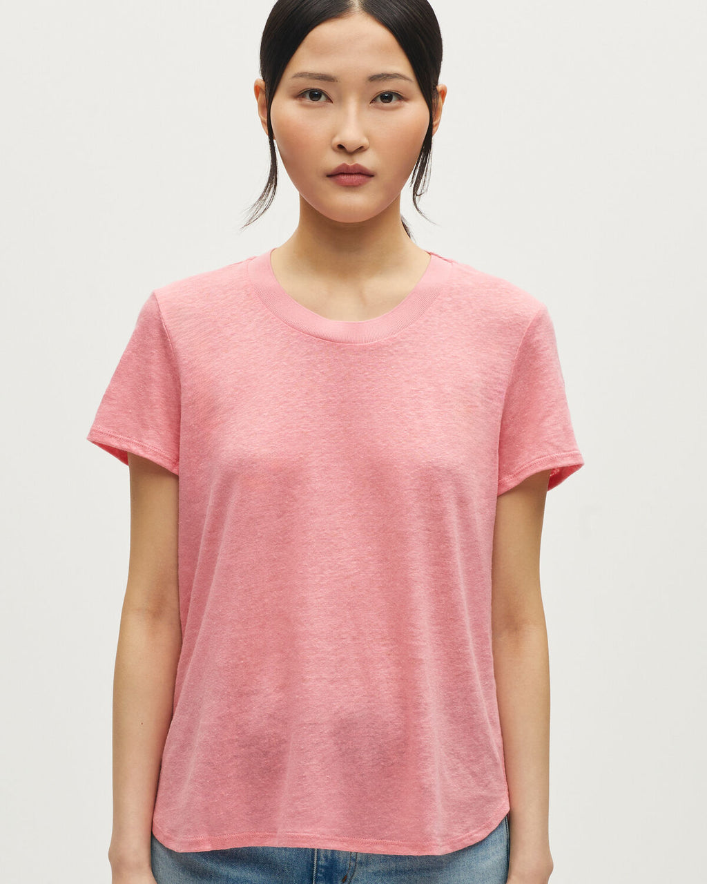 T-shirt col rond en lin AMANDINE - H110 LANTANA - 1
