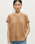 T-shirt col rond en lin AMANDINE - H330 TIGER'S EYE - 1