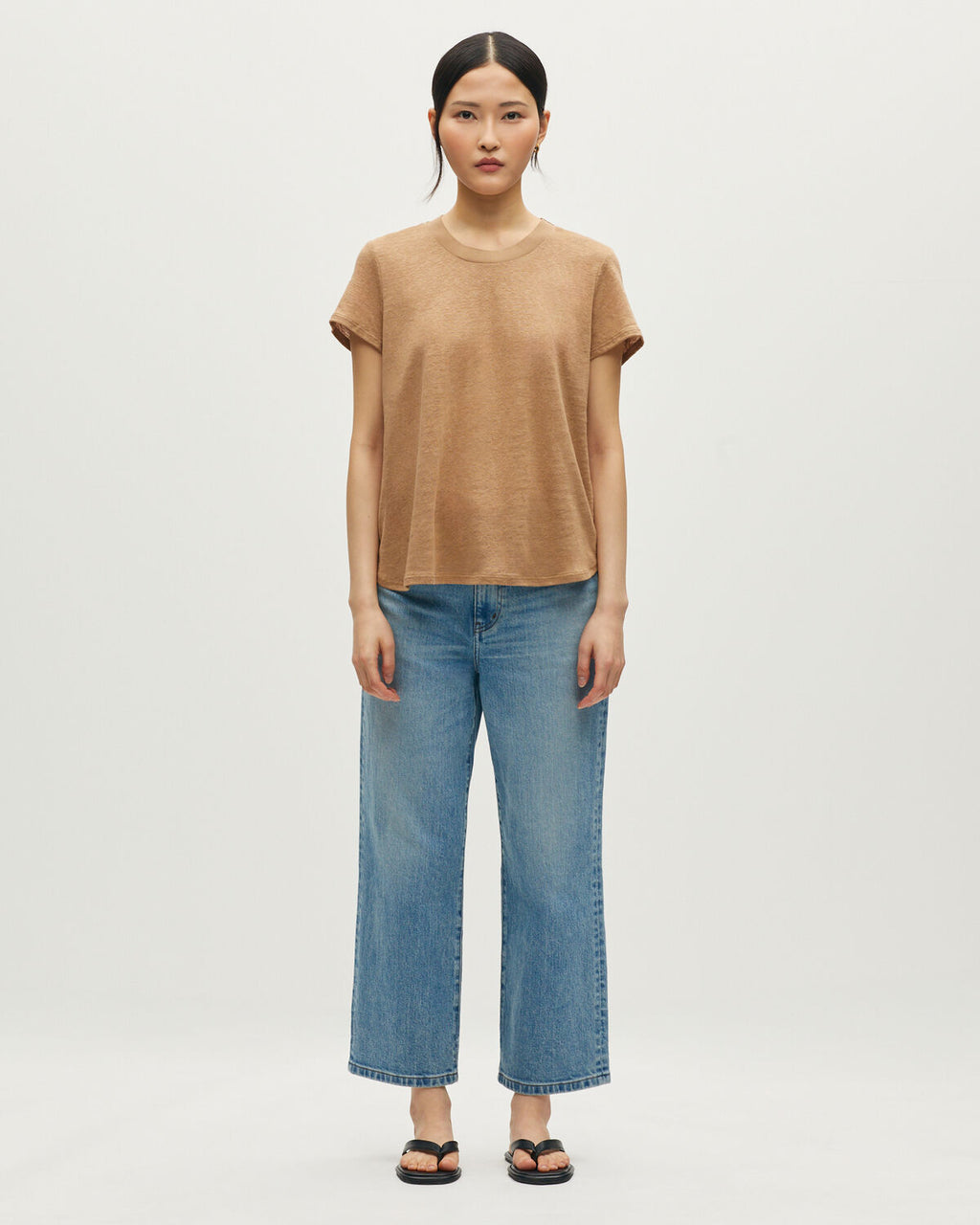 T-shirt col rond en lin AMANDINE - H330 TIGER'S EYE - 2