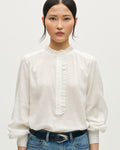 Blouse détails de volants - H013 GARDENIA - 1
