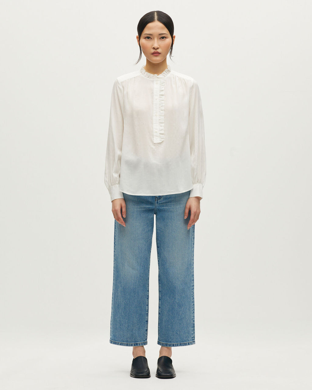 Blouse détails de volants - H013 GARDENIA - 2