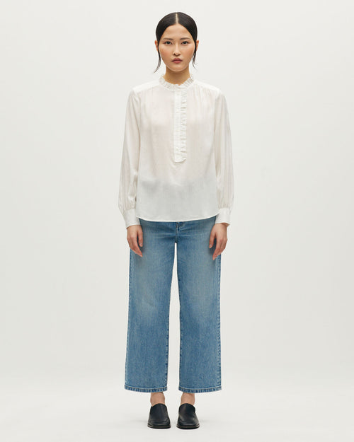 Blouse détails de volants - H013 GARDENIA - 2