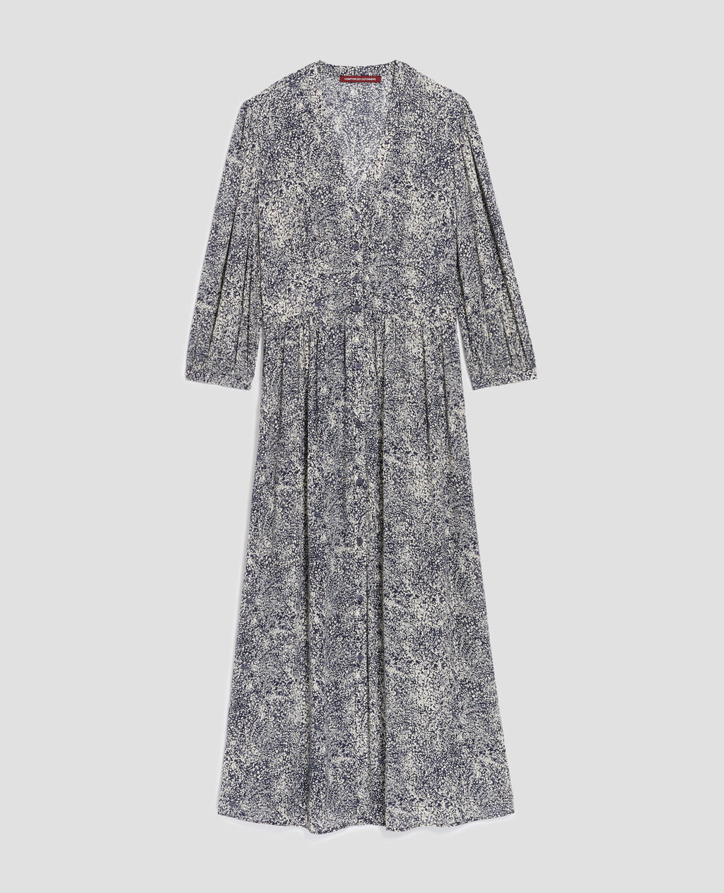 Robe longue fluide - H690 MICRO FL NAVY - 1