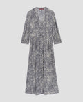 Robe longue fluide - H690 MICRO FL NAVY - 1