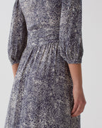 Robe longue fluide - H690 MICRO FL NAVY - 2