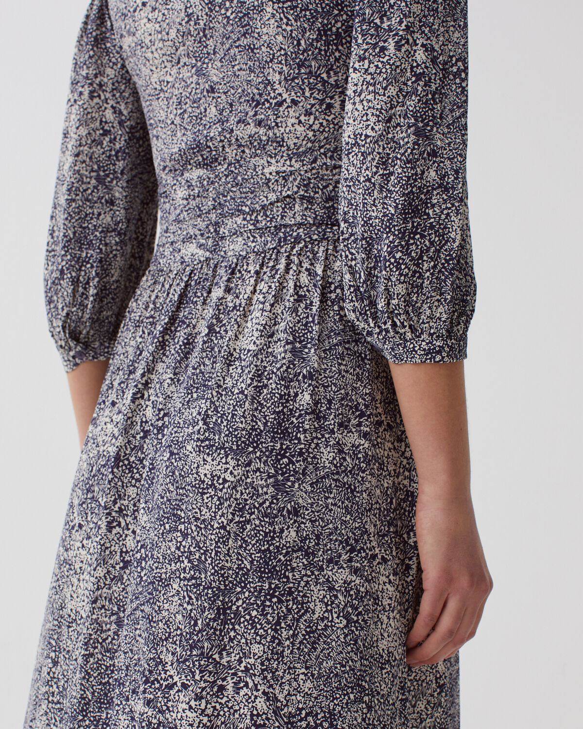 Robe longue fluide - H690 MICRO FL NAVY - 2