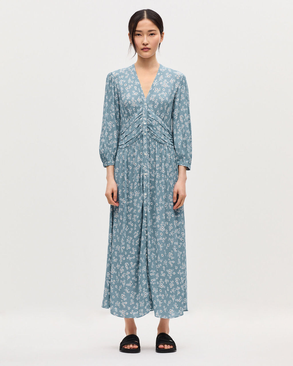 Robe longue fluide - K610 DAISY BLUE - 1