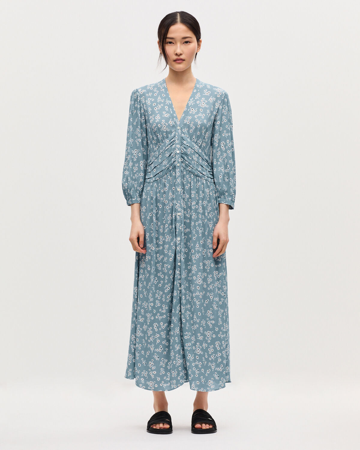 Robe longue fluide - K610 DAISY BLUE - 1
