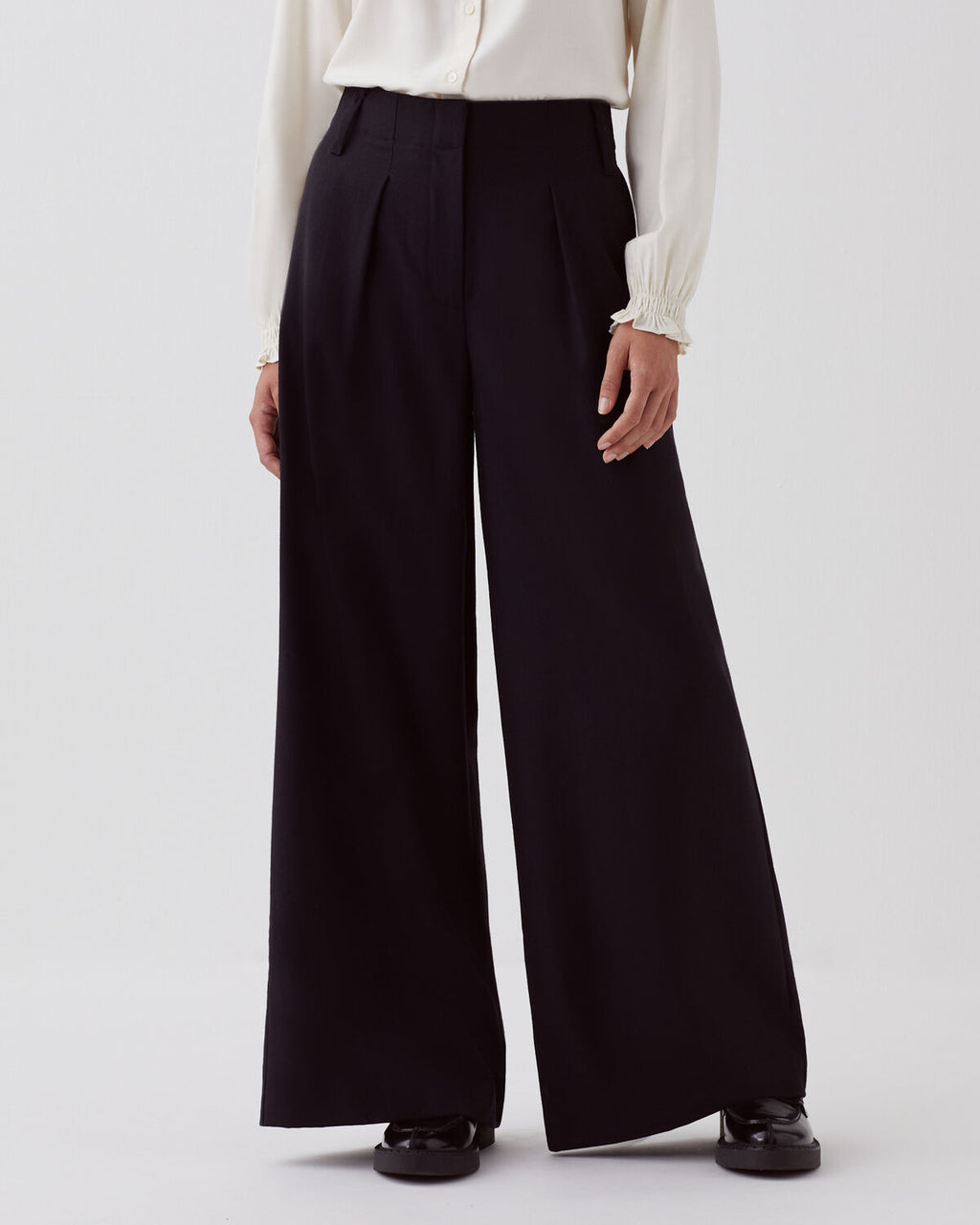 Pantalon ample à plis YVONNE - H091 BLACK BEAUTY - 1