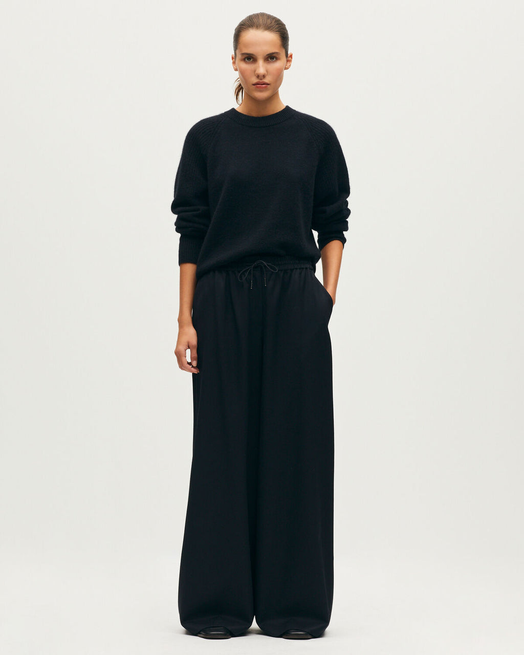 Pantalon ample à plis YVONNE - H091 BLACK BEAUTY - 1
