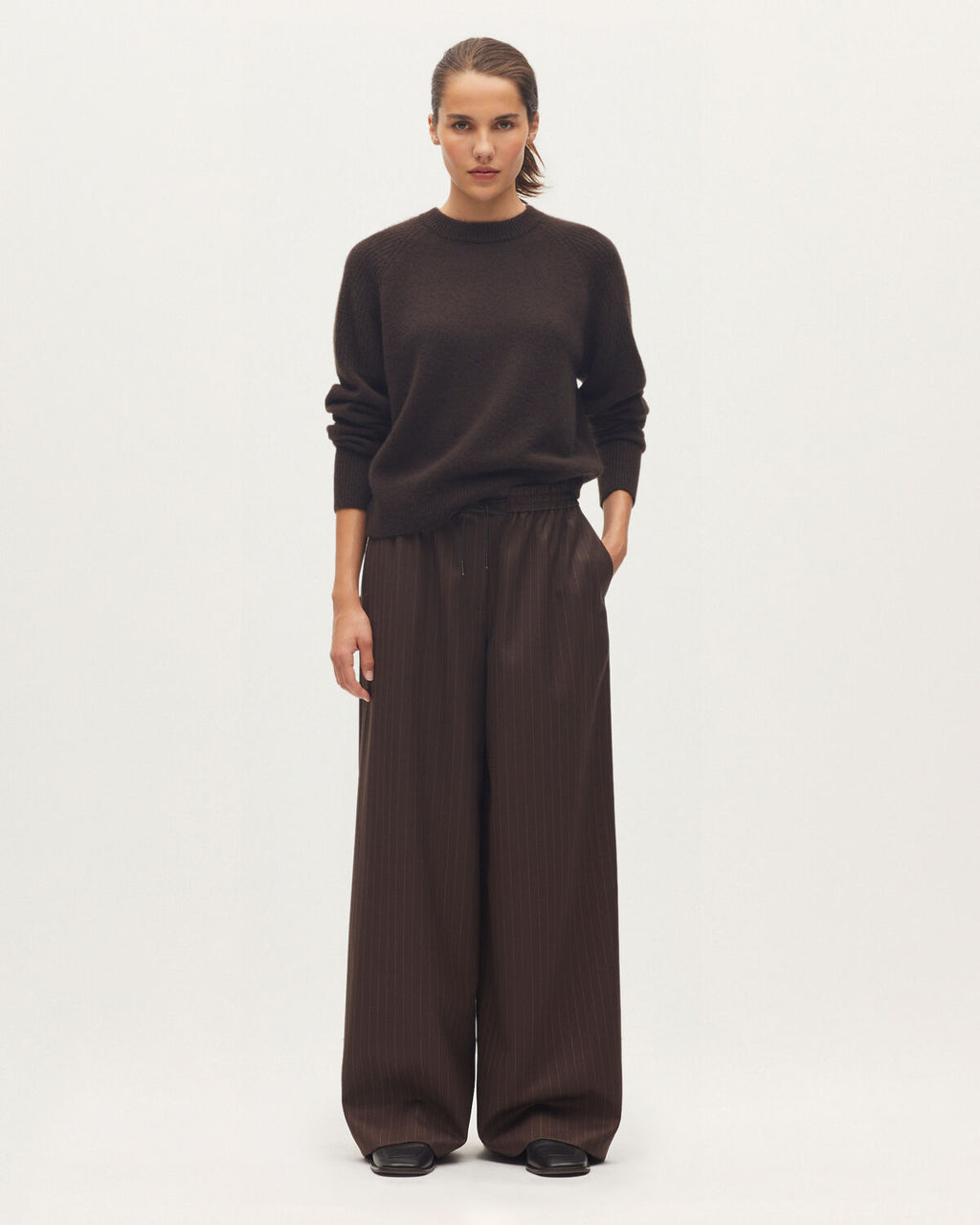 Pantalon ample à plis YVONNE - K391 ST TAUPE BROWN - 1