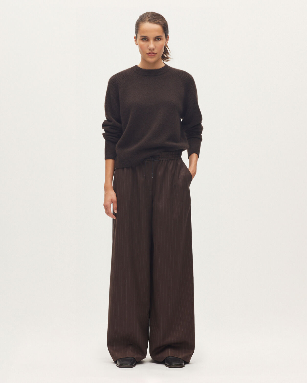 Pantalon ample à plis YVONNE - K391 ST TAUPE BROWN - 1