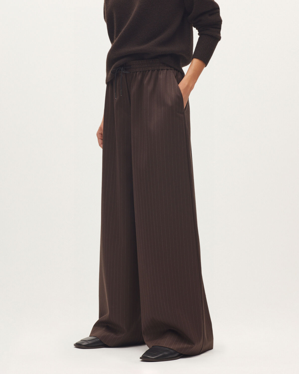 Pantalon ample à plis YVONNE - K391 ST TAUPE BROWN - 2