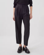Pantalon à plis en laine CAMILLE - H091 BLACK BEAUTY - 2