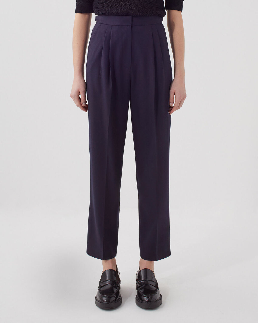 Pantalon à plis en laine CAMILLE - H695 NIGHT SKY - 2