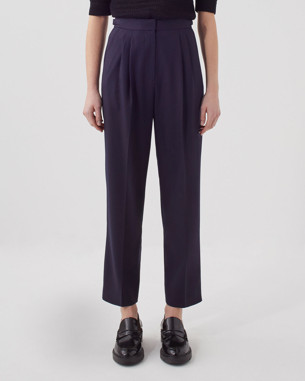 Pantalon à plis en laine CAMILLE - H695 NIGHT SKY - 2