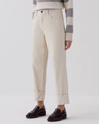 Jean regular à larges revers - U300 NATURAL - 1