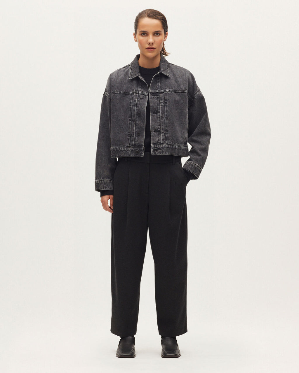 Pantalon carrot - K083 MEL MID GRAY - 1