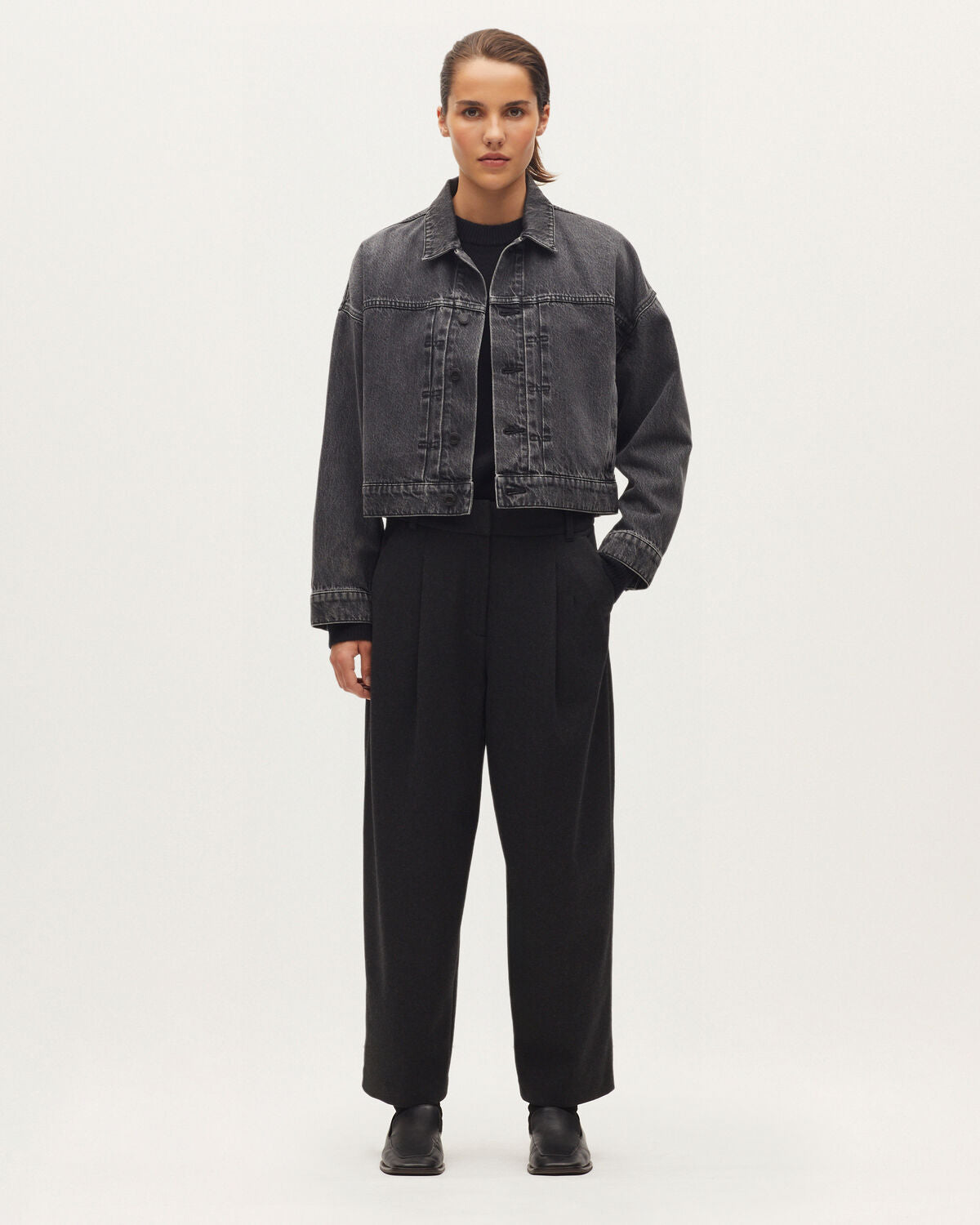 Pantalon carrot - K083 MEL MID GRAY - 1